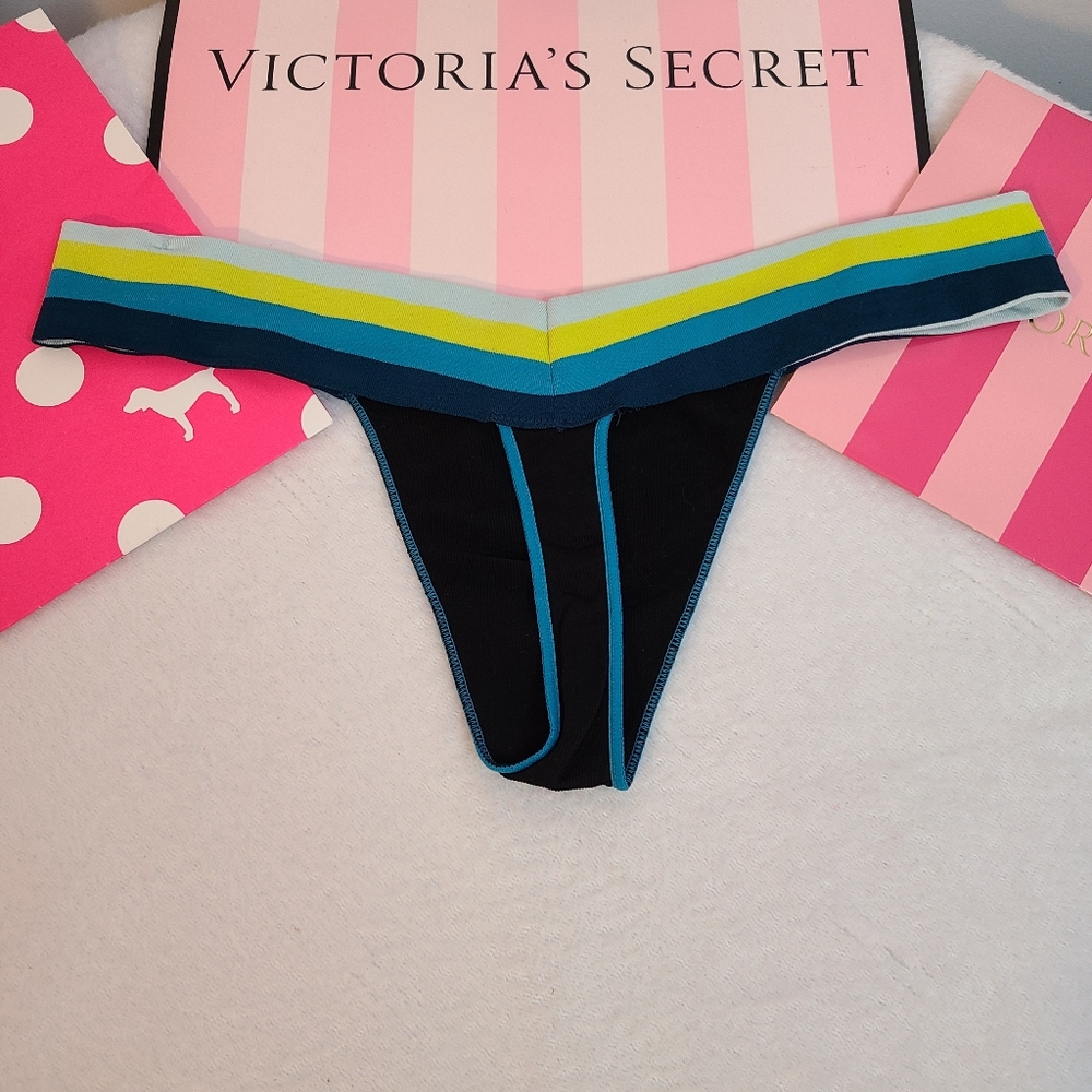 Y2K VS PINK Seamless Stretch Nylon Yoga Extra Low Rise Thong Panty Size M - Picture 4 of 6